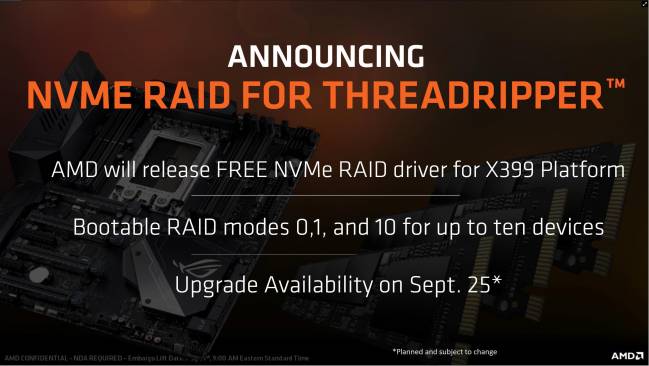 threaripper raid pilote nvme