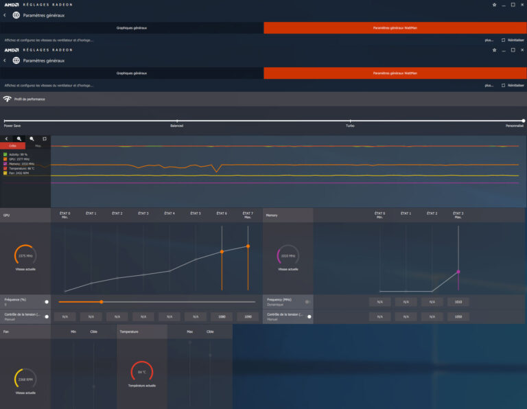 Wattman RX Vega64 overclockée et undervoltée