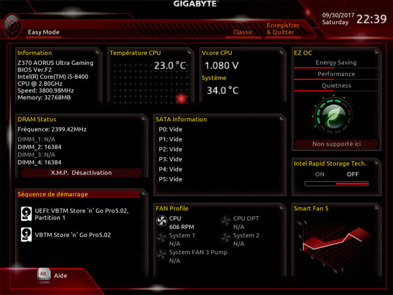 Gigabyte Z370 Aorus Extreme Gaming : UEFI Ez