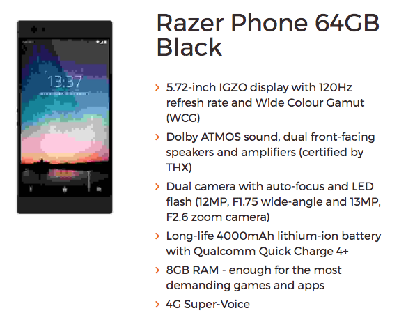 razer smartphone leak