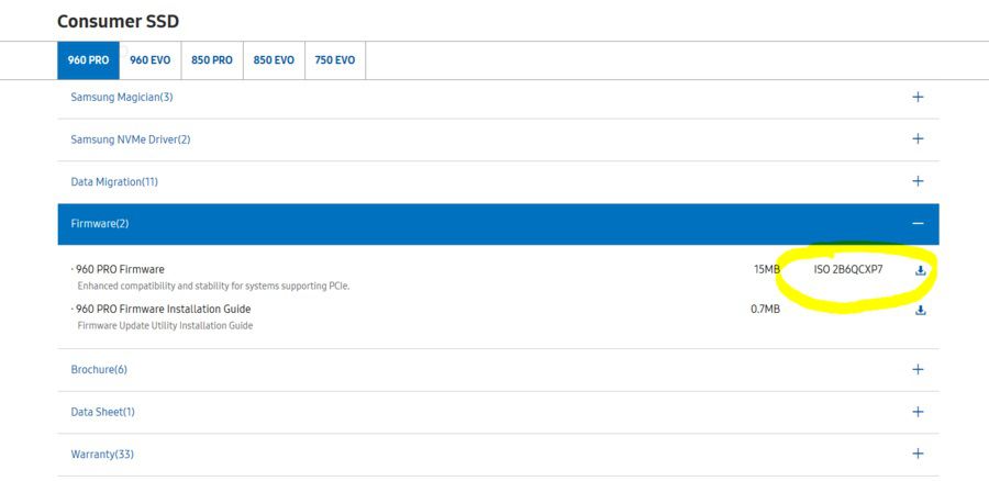 samsung ssd 960pro firmware t