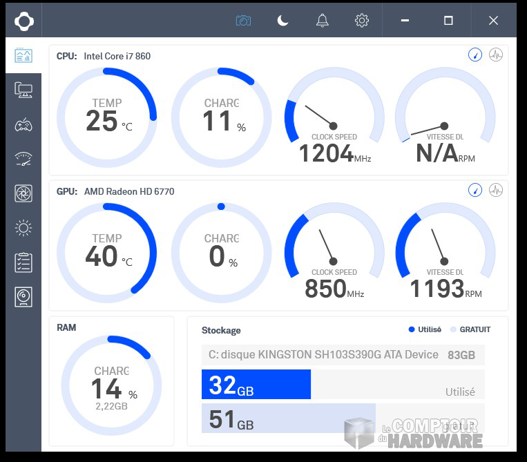 L'accueil de CAM dans sa version 3.5