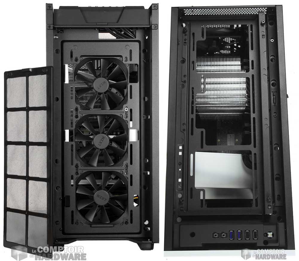 L'avant et le dessus à nu