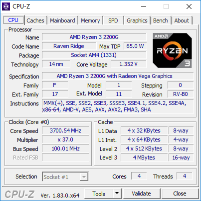 cpuz 2200g turbo 1c