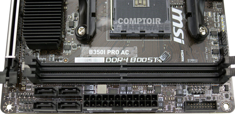 MSI B350I PRO AC : connecteurs SATA