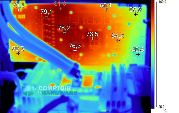 Image Thermique MSI GTX 1080 Ti Gaming X Trio en charge (sans plaque arrière)