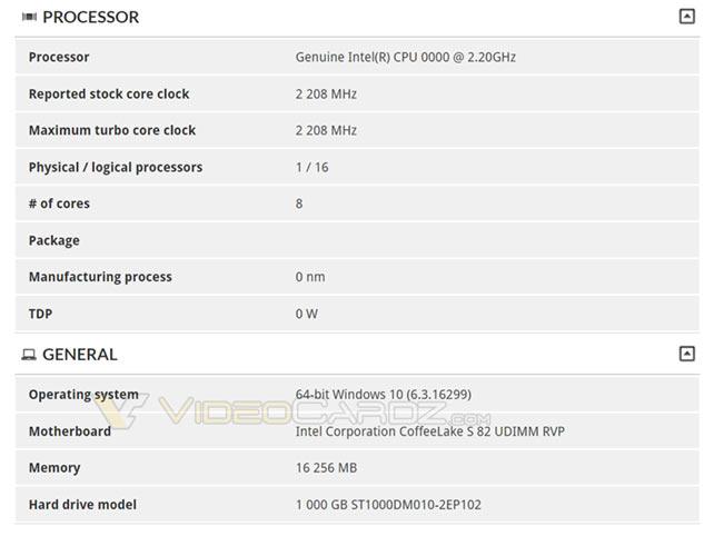 intel coffee lake 8coeurs vdcz