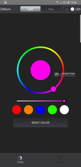 Le contrôle des couleurs