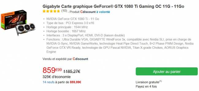 giga gtx1080ti prix avril18