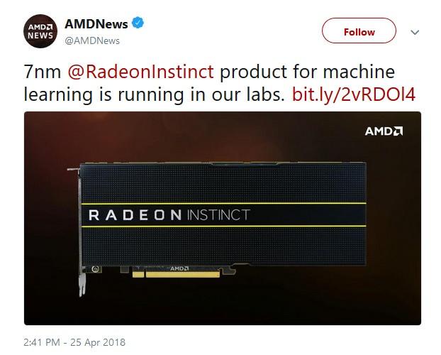 radeon instinct vega 7nm twitter amd