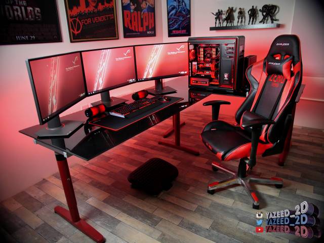 hardware pron bureau gamer rouge
