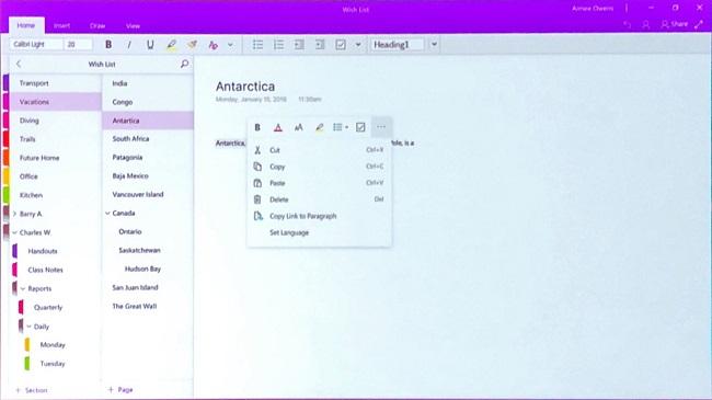 windws fluent onenote