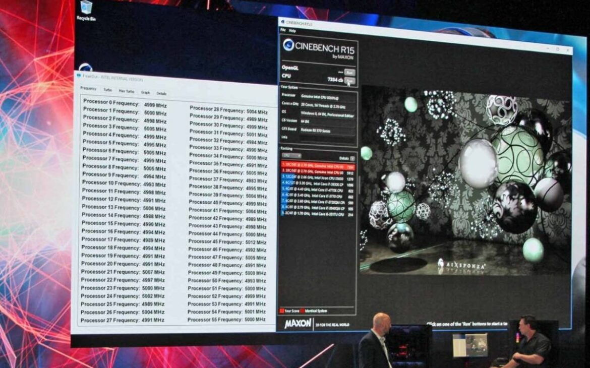 intel computex cinebench 28 coeur 5ghz t