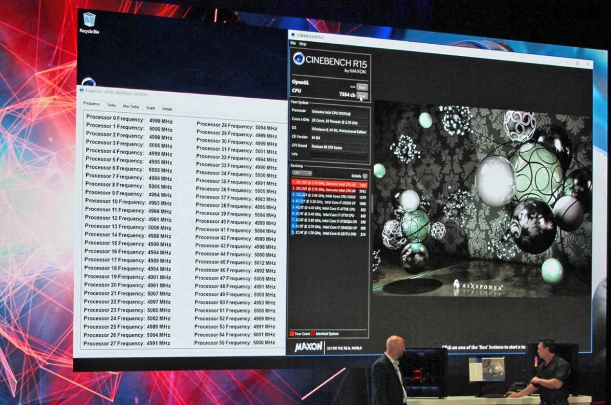 intel computex cinebench 28 coeur 5ghz t