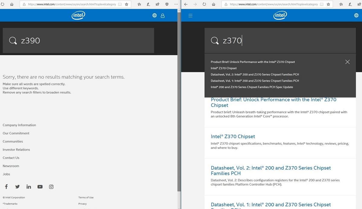 intel site chipset z370 z390 t