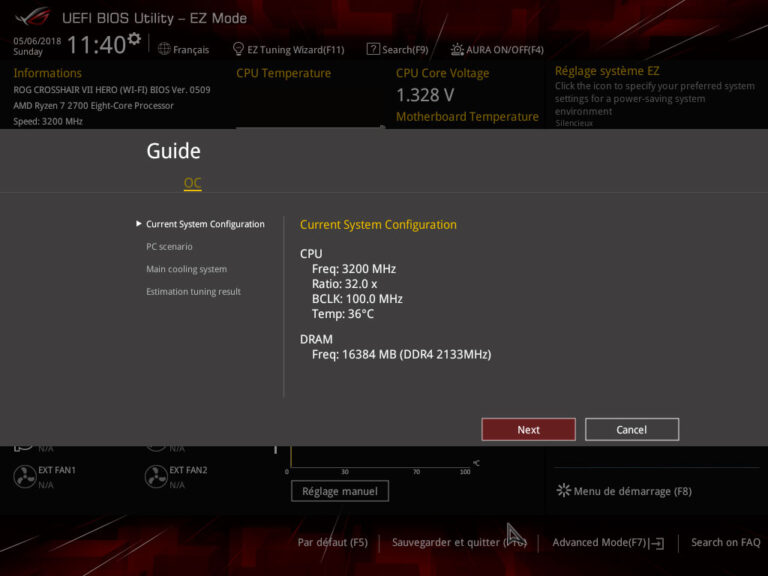 UEFI : l'Ez Tuning Wizard