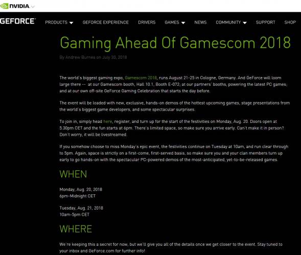 geforce volta gamescom 2018