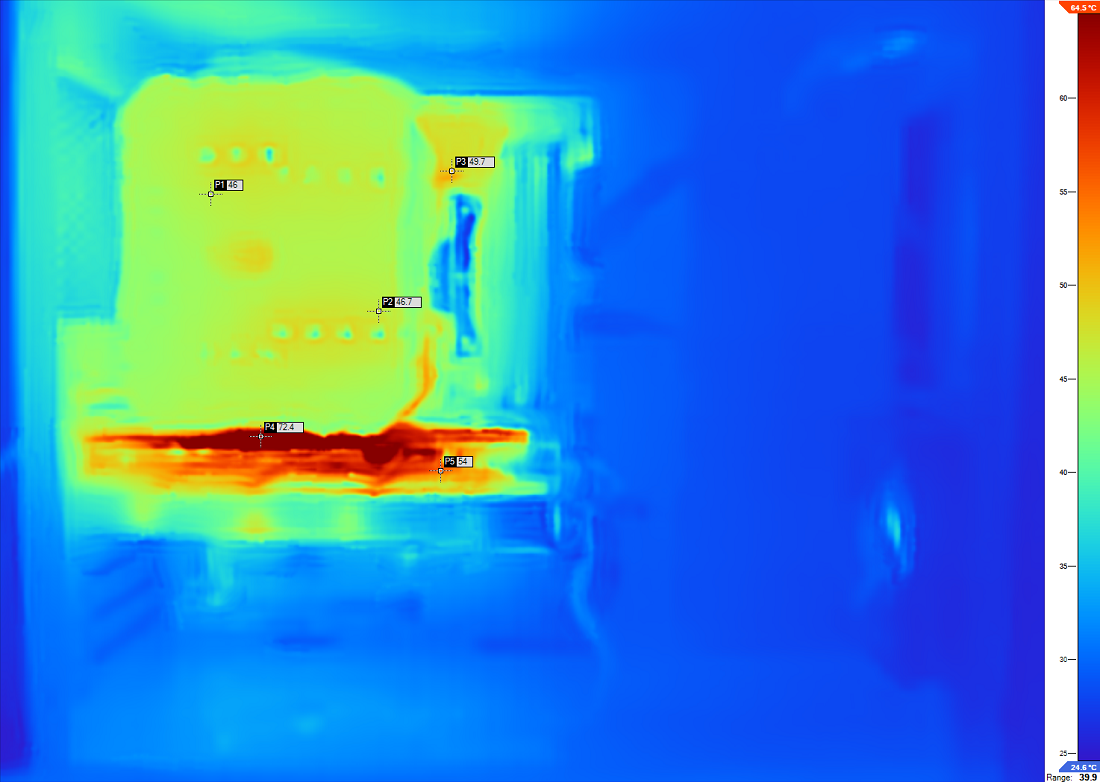 L'intérieur du P350X après 30 min de charge