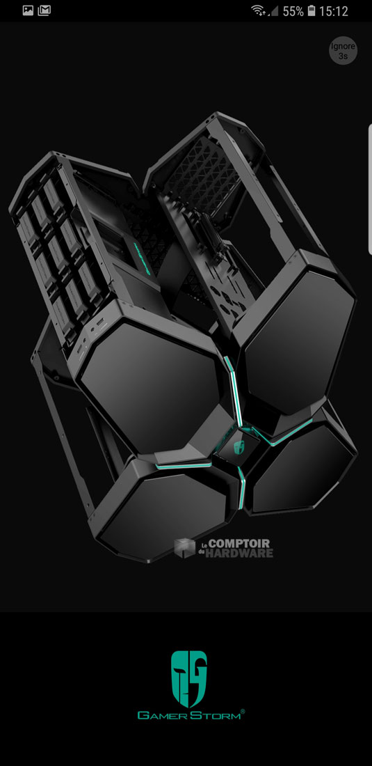 L'écran d'accueil de l'application