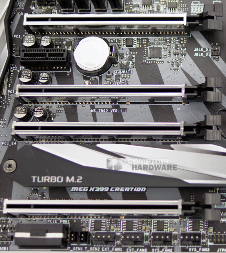 MSI MEG X399 CREATION : connecteurs PCIe