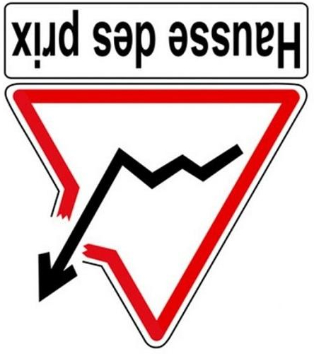 panneau routier hausse prix a lenvers