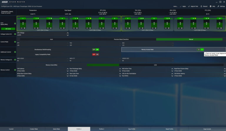 Activation du mode NUMA