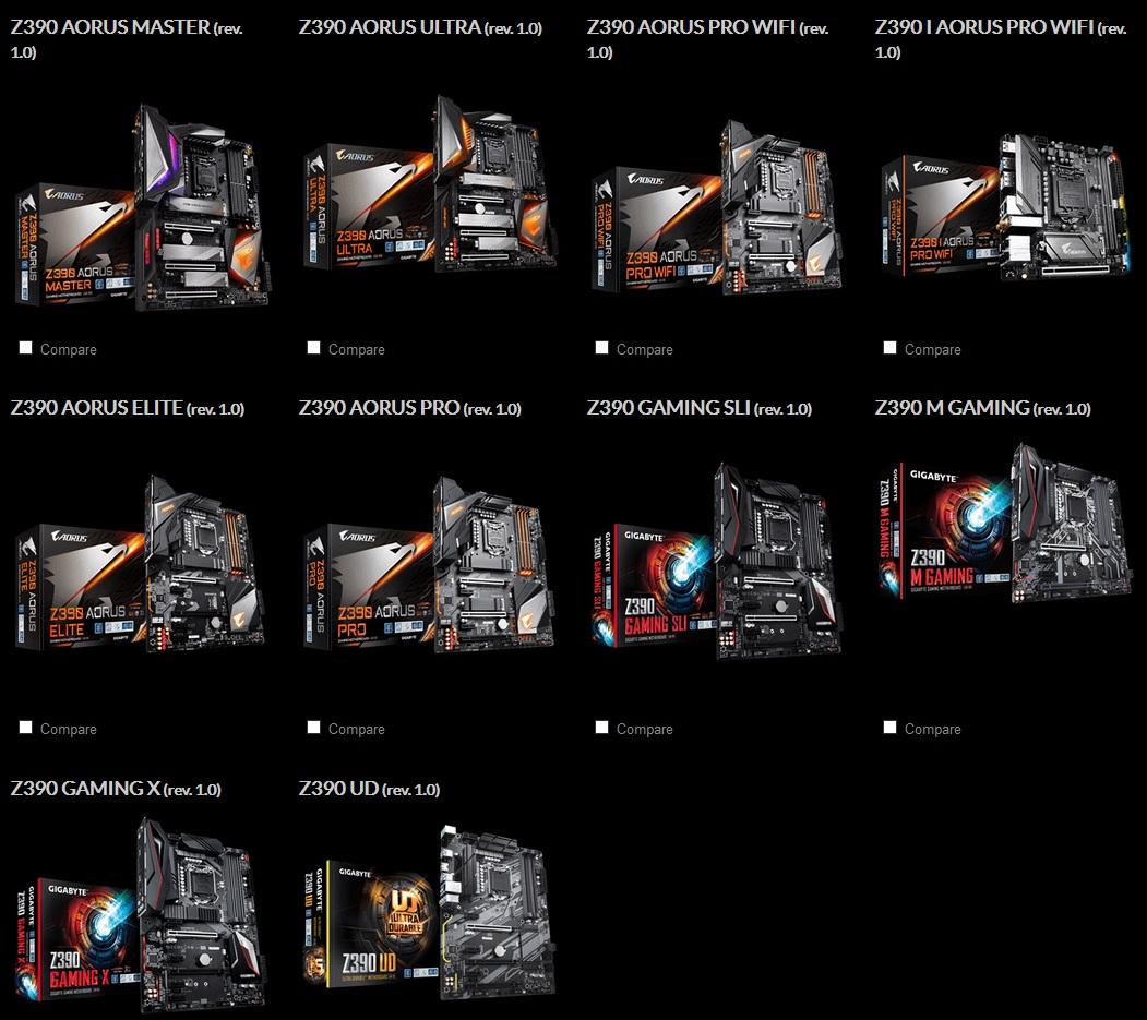 Catalogue Z390 de GIGABYTE ! 
