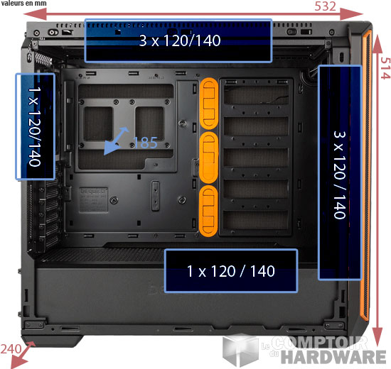 silent base 601 dimensions