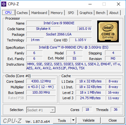 cpuz 9980xe oc