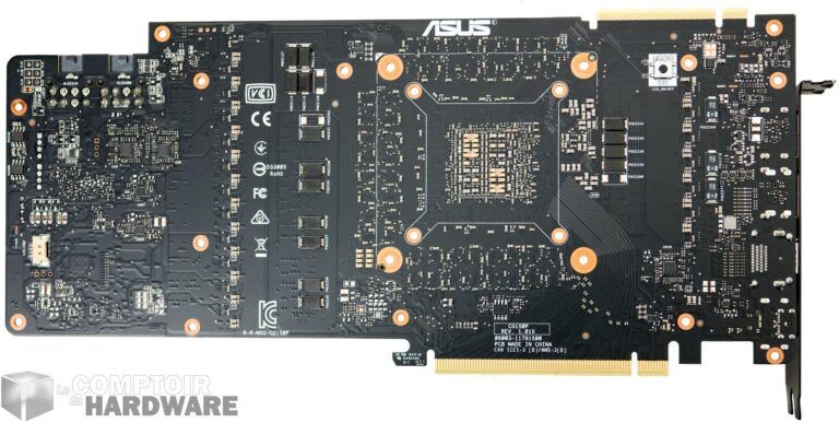 asus rog strix gaming rtx 2080 ti - pcb (face arrière)