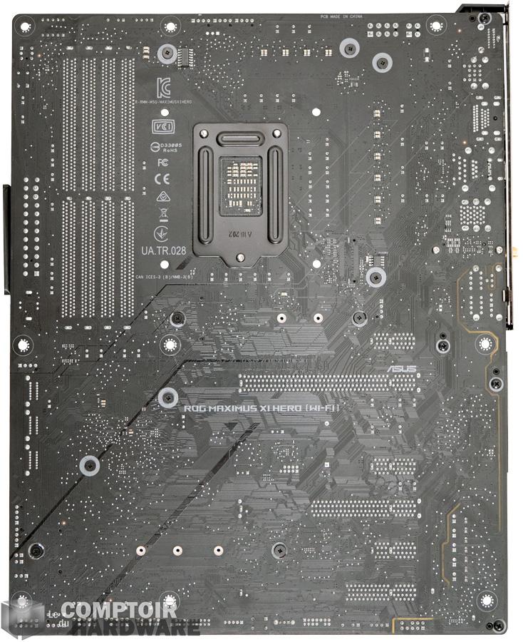 asus rog z390 maximus xi hero - vue de dessous