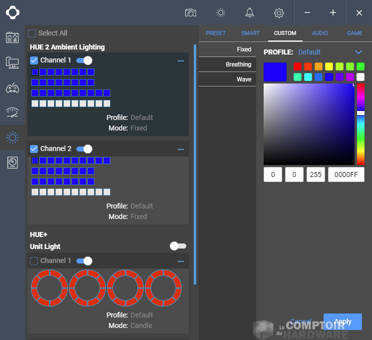Pour personnaliser vos effet c'est ici