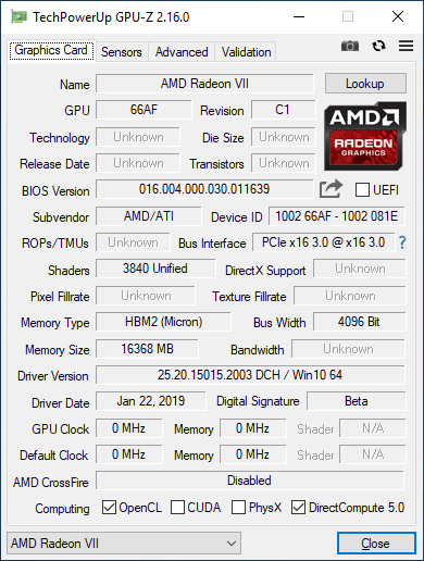caractéristiques Radeon VII