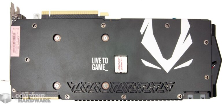 zotac rtx 2080 amp extreme - vue de dessous