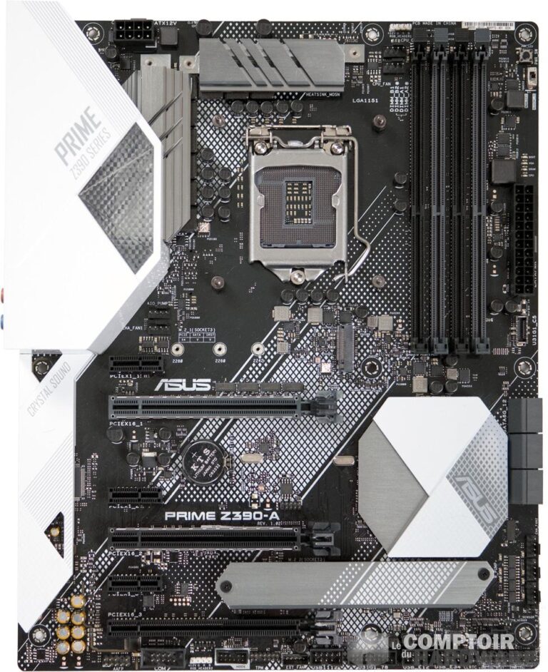 asus prime z390-a - vue de face