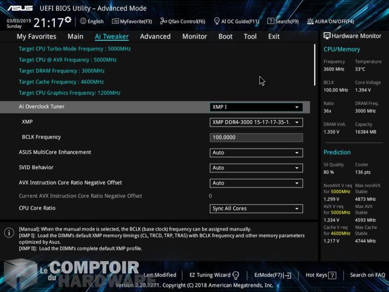 asus prime z390-a - ai tweaker