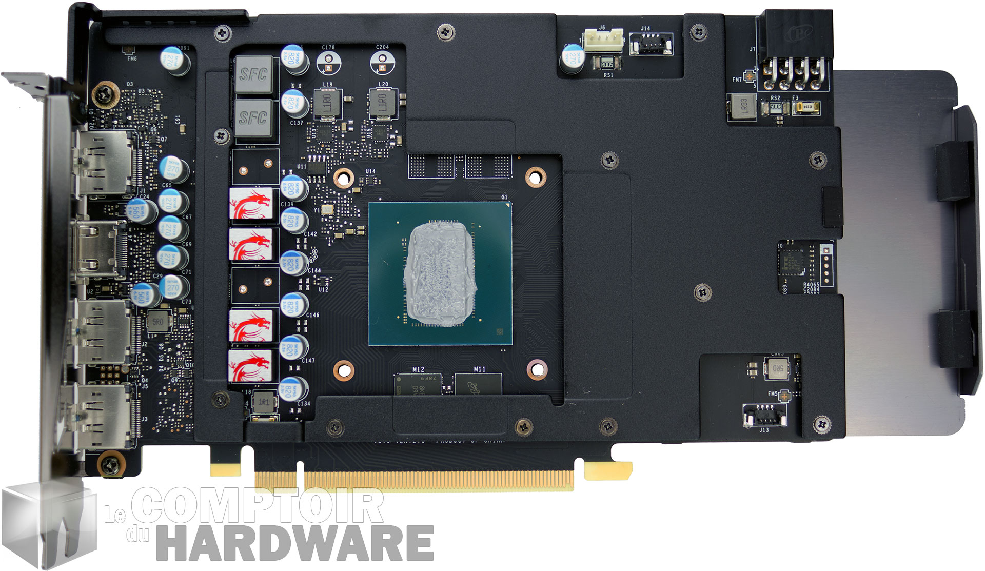 MSI GTX 1660 Gaming X : refroidisseur retiré