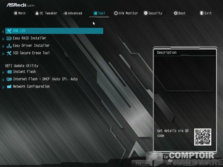 asrock b450m steel legend - outils génériques du bios