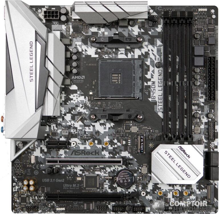 asrock b450m steel legend - vue de face