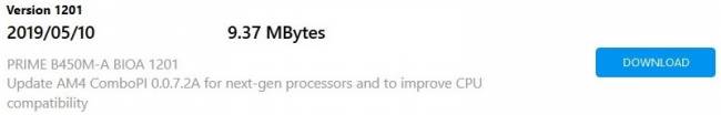 asus prime b450a bios 1201 agesa 0 0 7 2 a