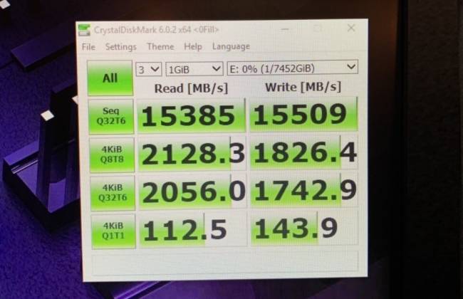 gigabyte aorus aic gen4 ssd resultats crystaldisk