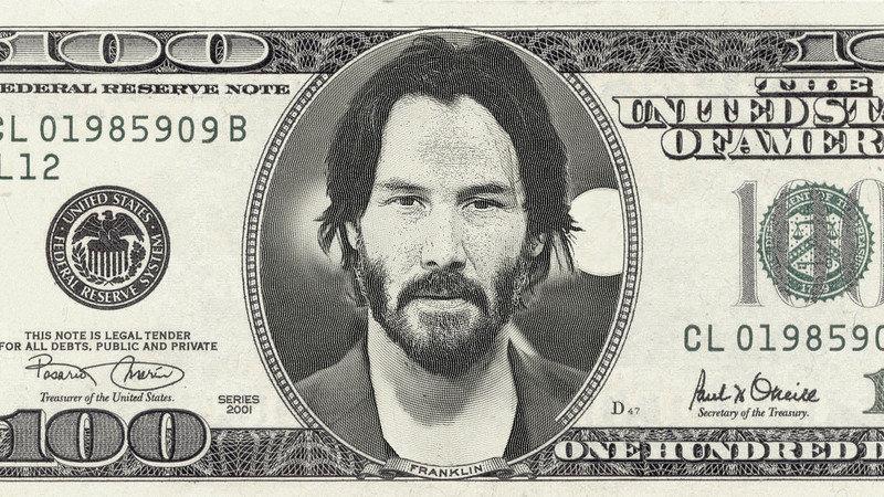 keanu reeves billet 100 dollars