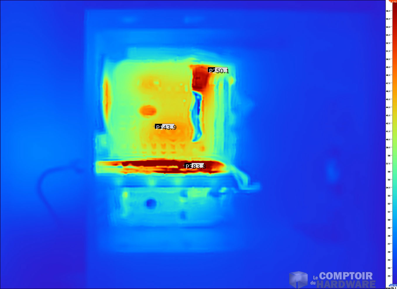 Prise de vue durant la charge. Le GPU est en souffrance.