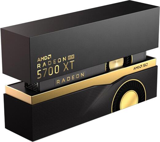 amd radeon 5700xt 50th anniv emballage semi ouvert