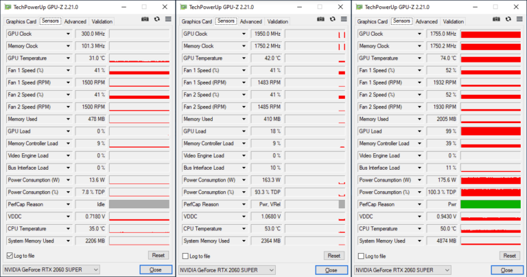 Fréquences de la RTX 2060 SUPER FE