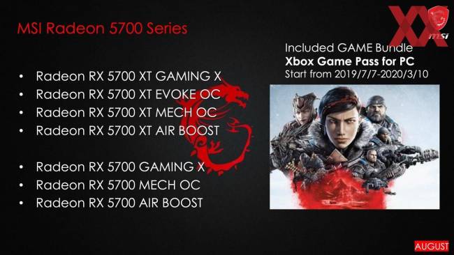 msi annonce radeon rx5700 custom