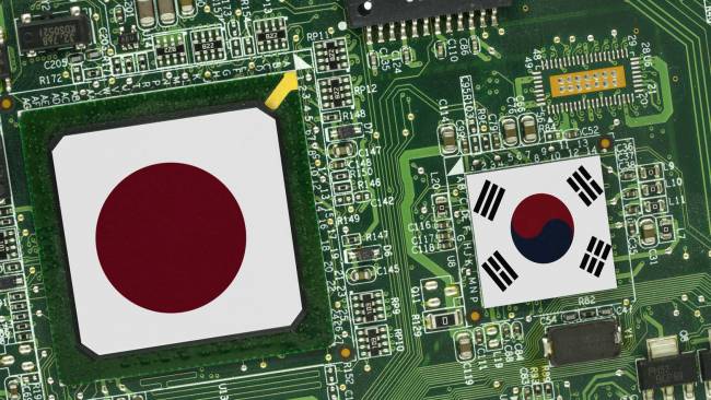 semiconducteur drapeaux japon coree sud