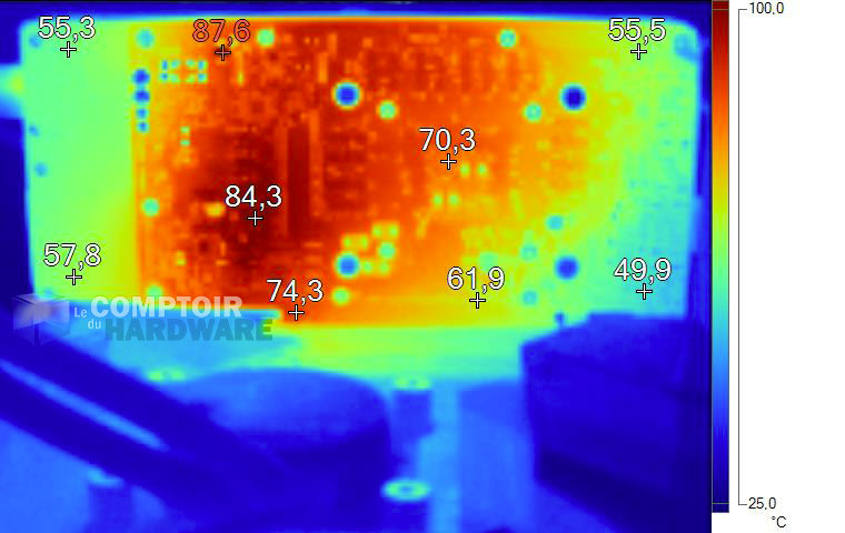 Image thermique de la RTX 2060 SUPER en charge sans backplate