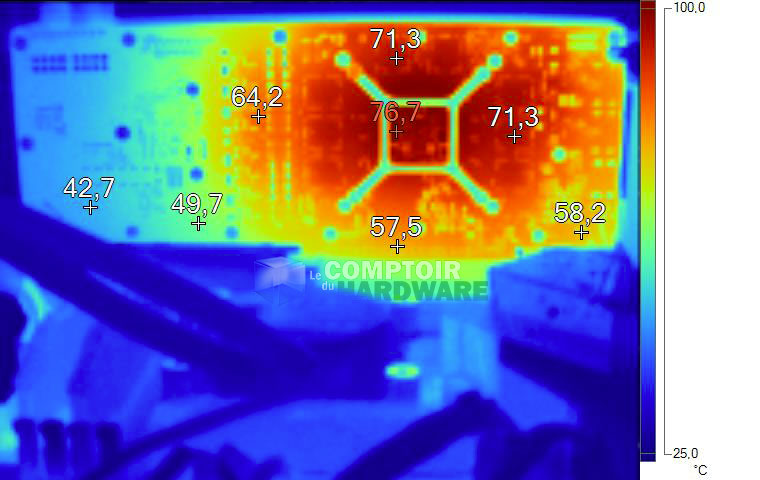 Image thermique de la RX 5700 en charge