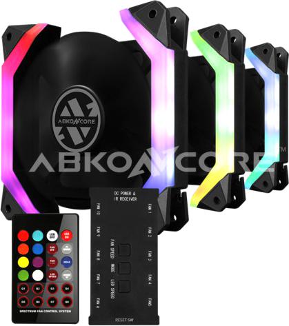 x2 spire abkoncore spider spectrum ventilateur 120 kit 3 en 1